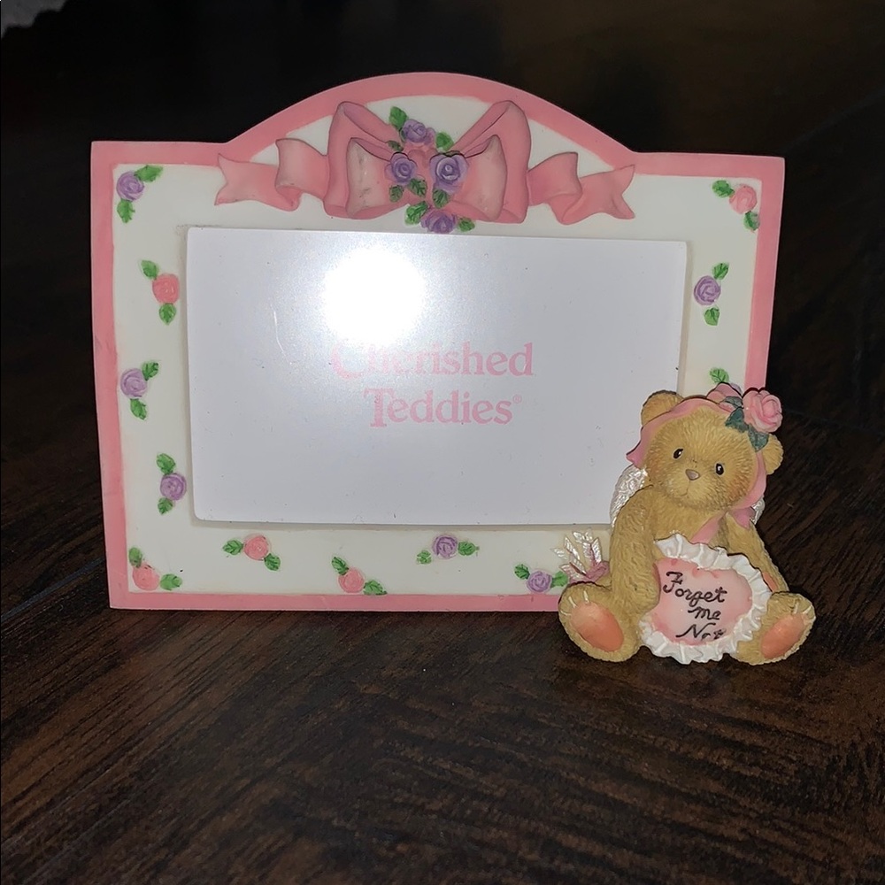 Cherished Teddies Pink and Cream Photo Frame